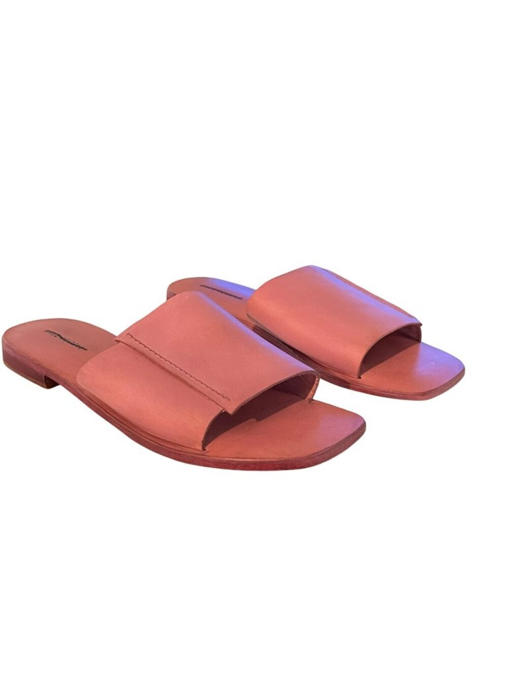 Free People Leather Verona Watermelon Slide Sandal Shoes Size 37.5 US 7.5
